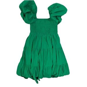 New Green Floral Maxi Dress Womens M 100% Cotton Cottage Core Tiered Flowy Boho